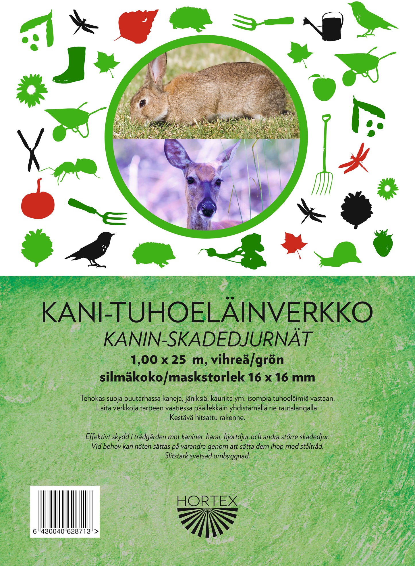 Kani ja tuhoeläinverkko, vihreä 1,0 x 25 m